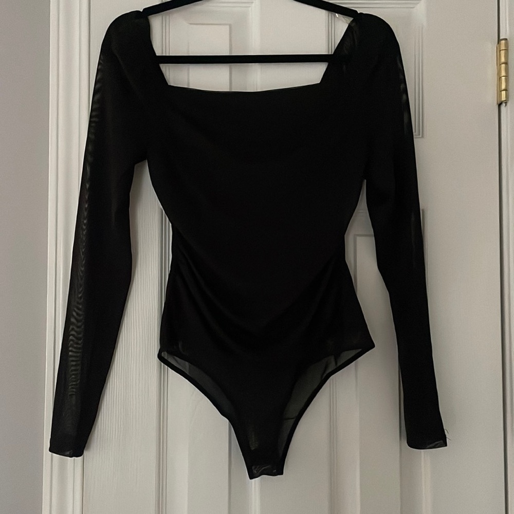 Stella Luce Mesh Material Bodysuit, Black, size: S
